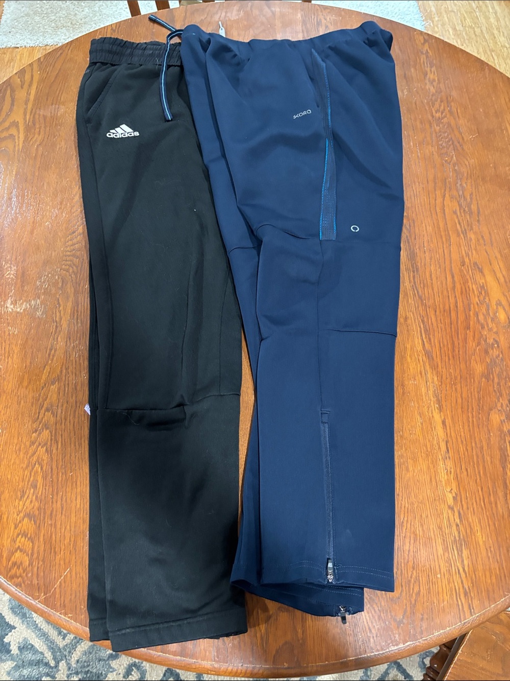 adidas Black and Skora Navy Athletic Track Pants Pair